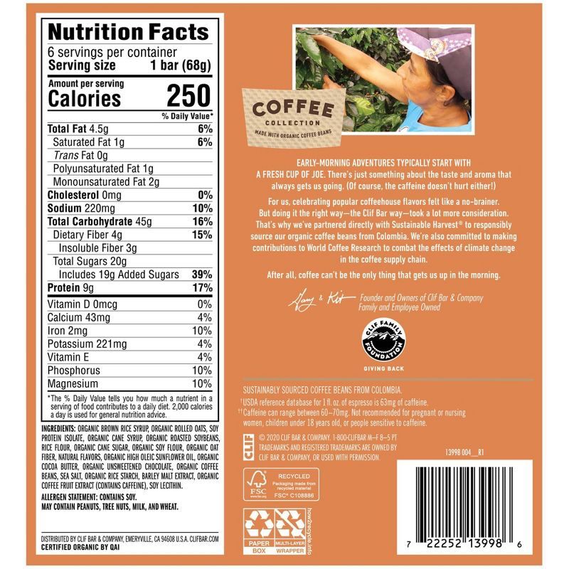 CLIF Bar Coffee Collection Caramel Macchiato 6ct