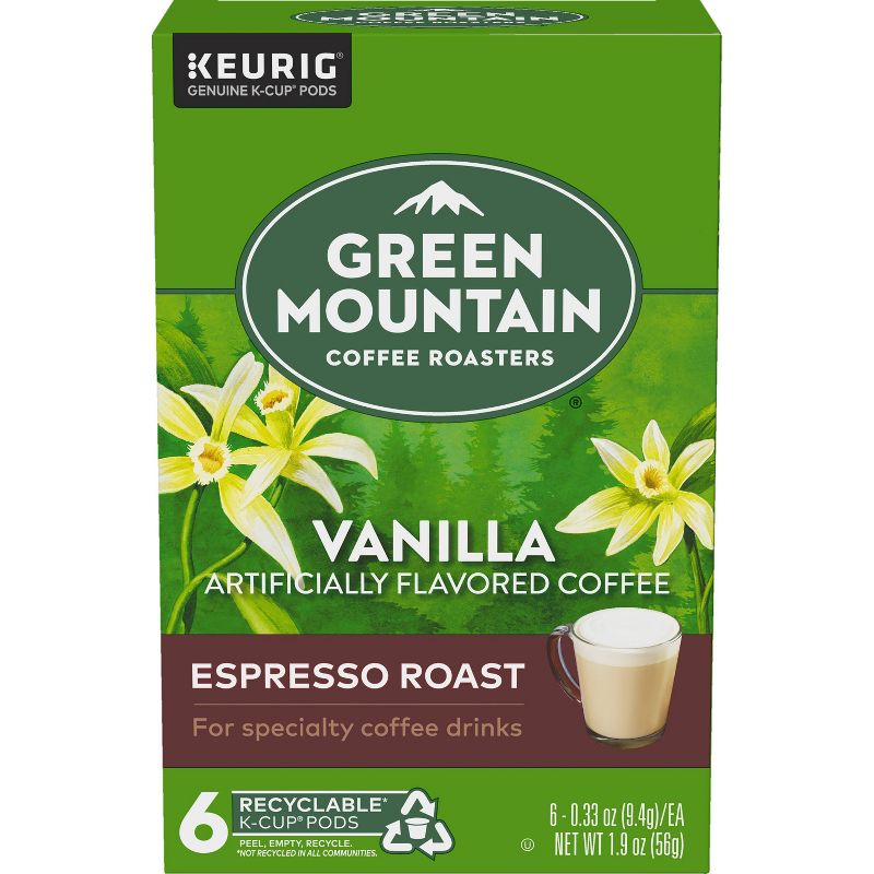 Green Mountain Coffee Vanilla Espresso Roast Keurig K-Cup Coffee Pods - Flavored Coffee - 6ct