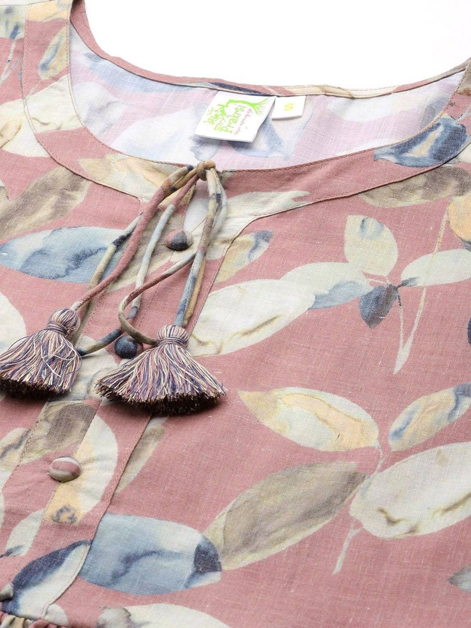 Prakrti Pink Cotton Printed Top Pant Set