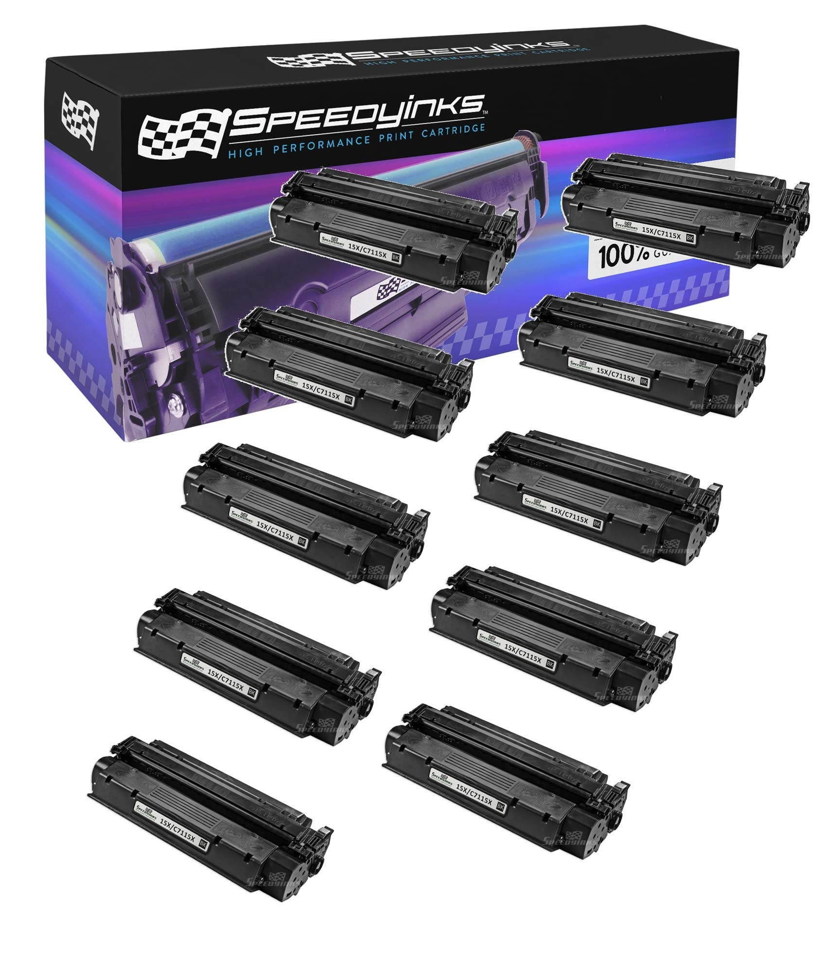 Speedy Inks - 10pk Compatible Replacement for HP 15X / HP15X / C7115X / 15A / C7115A HY Black Laser Toner Cartridge for HP Laserjet 1220, 1200se, 1200n, 1200, 1220se, 3300, 3310mfp, 3320mfp,