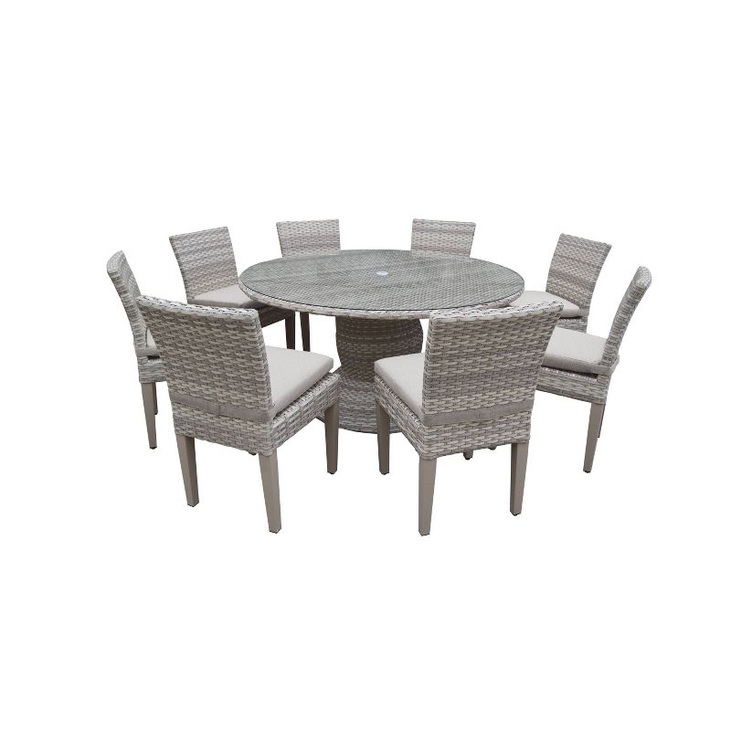 Fairmont 9pc Patio Dining Set - Gray - TK Classics