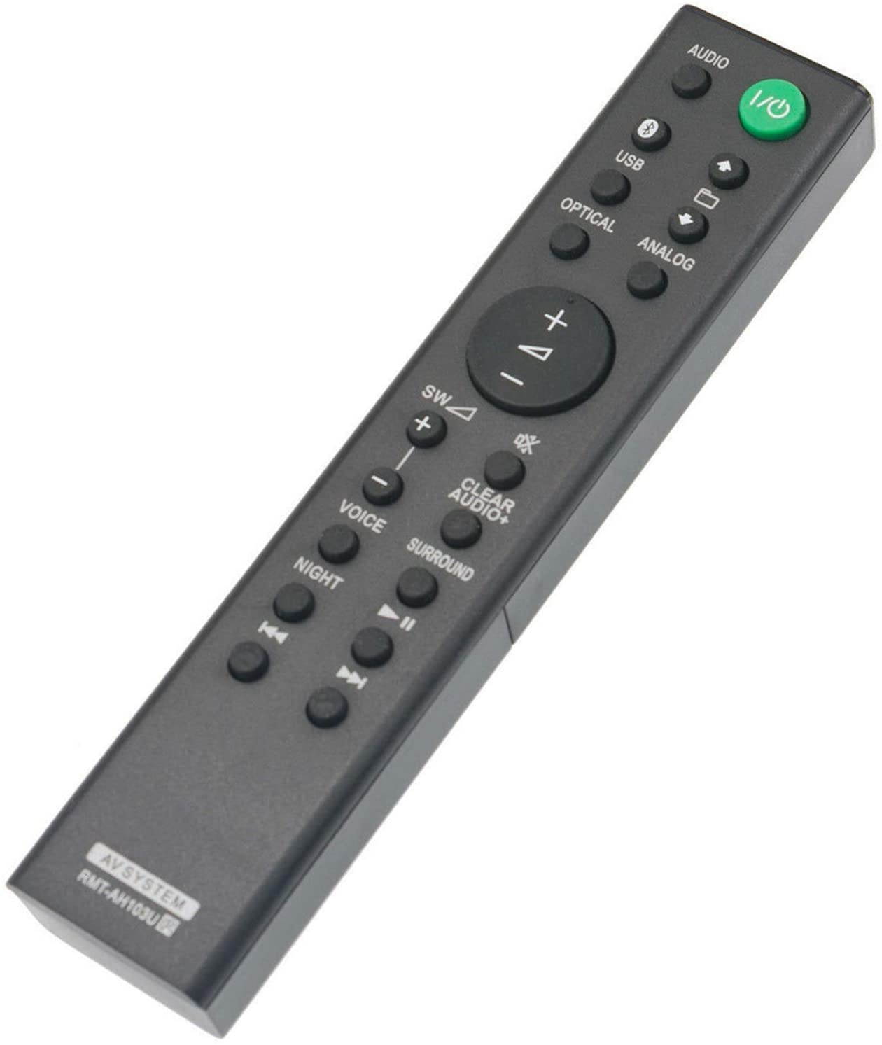 New RMT-AH103U RMTAH103U Remote Control Compatible with Sony Sound Bar AV Speaker System HT-CT80 HT-CT80BT SA-CT80 HTCT80 HTCT80BT SACT80 (1-493-030-11) (149303011)