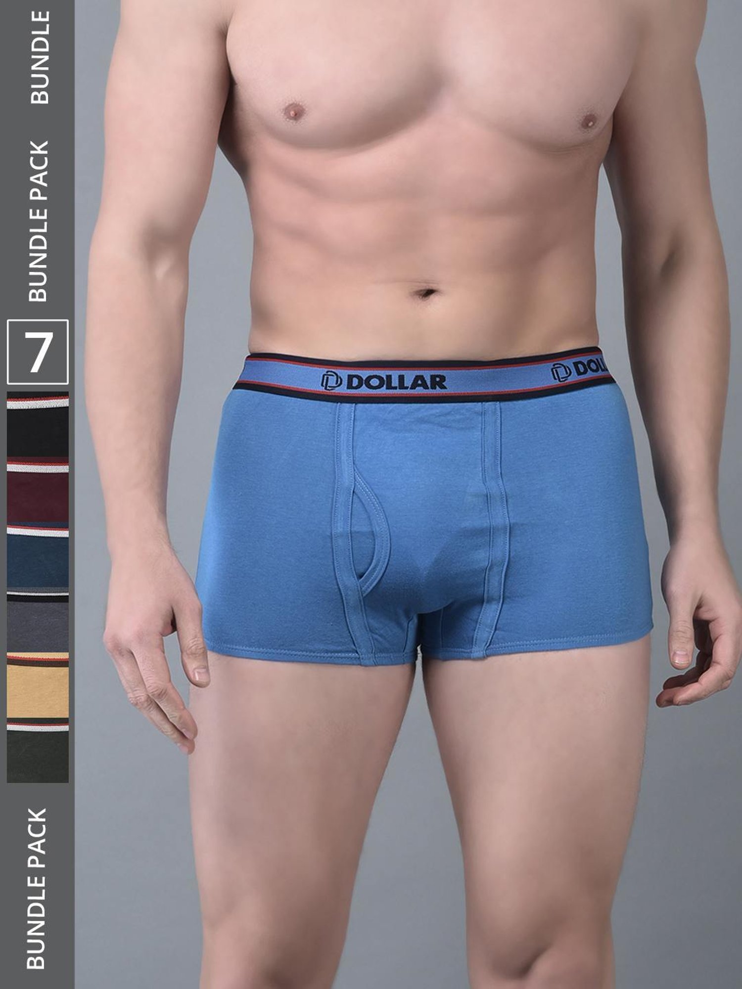 Dollar Bigboss Assorted Cotton Regular Fit Trunks - Pack Of 7