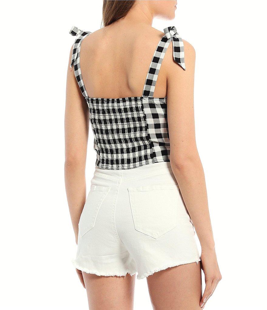 Lily Star Gingham Bustier Cropped Top