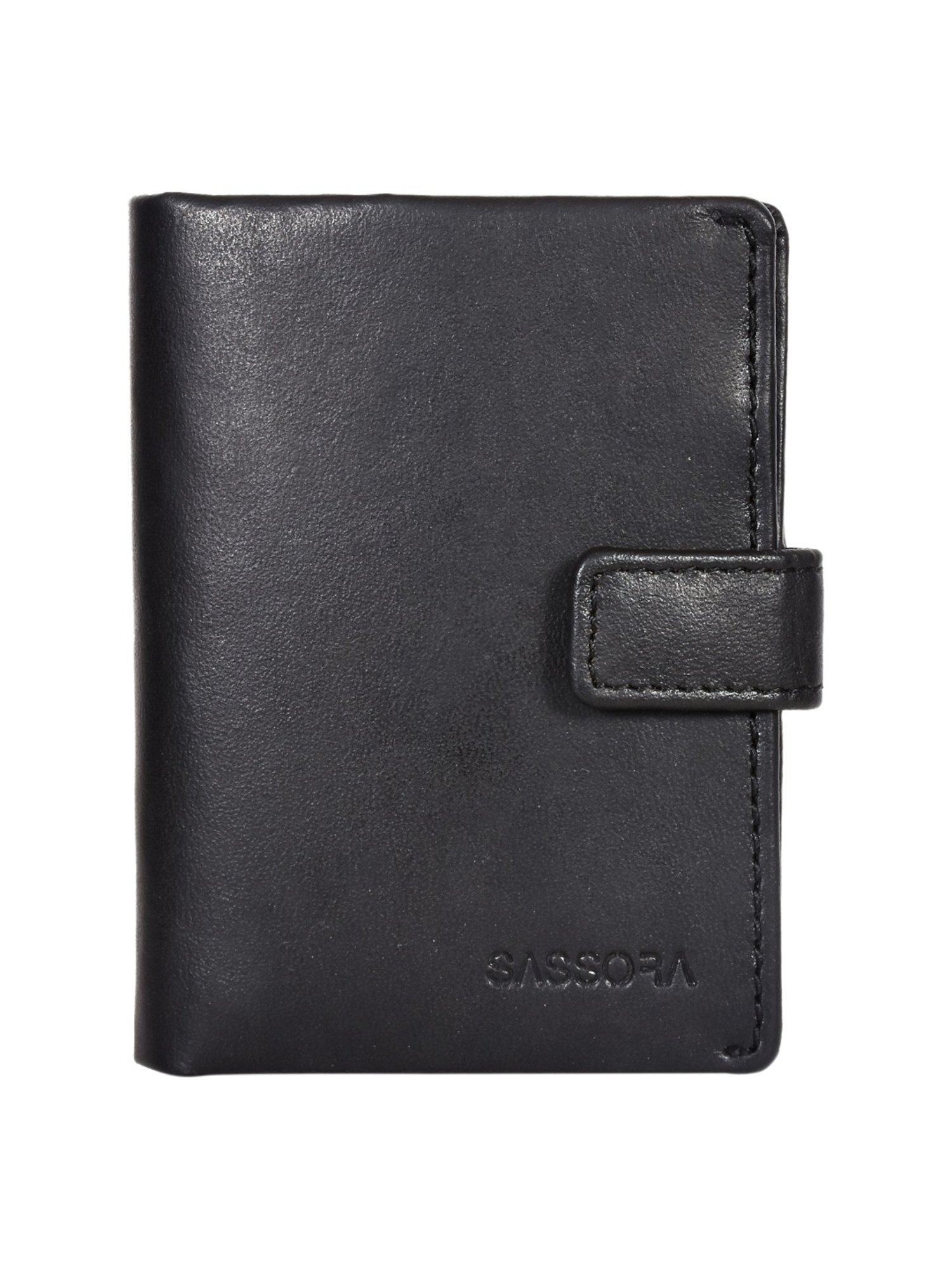 SASSORA JADE Black Leather Bi-Fold Wallet
