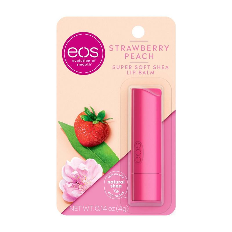 eos Super Soft Shea Lip Balm Stick - Strawberry Peach - 0.14oz