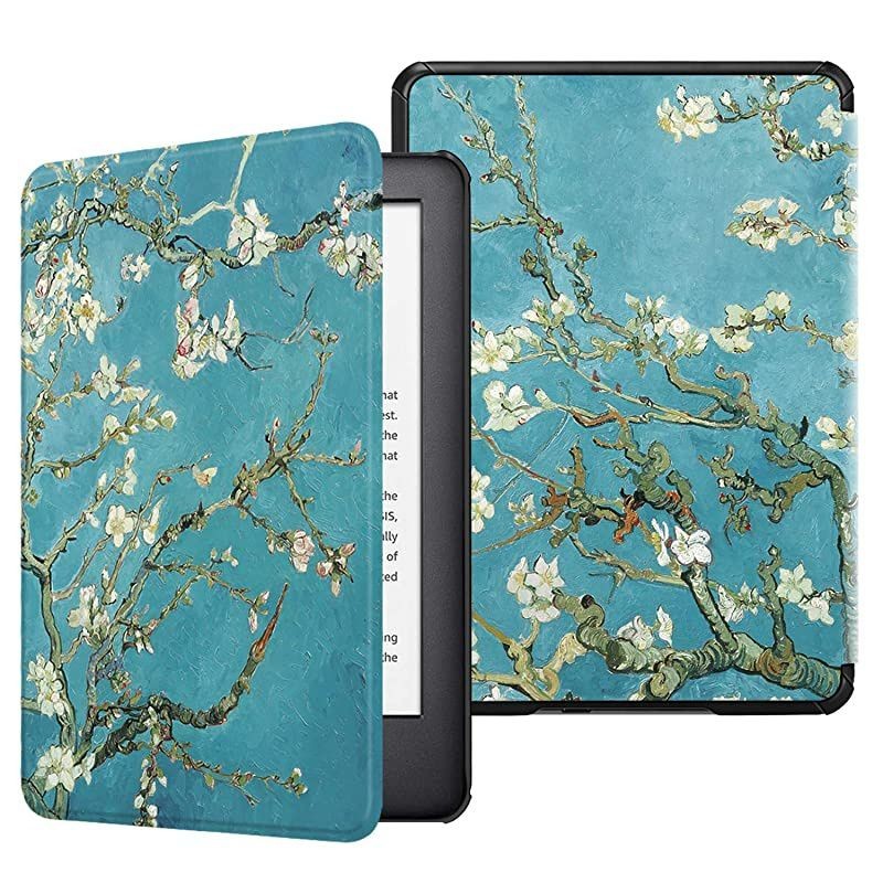 Slimshell Case for All-New Kindle (10th Generation, 2019 Release) - Lightweight Premium PU Leather Protective Cover with Auto Sleep/Wake (NOT Fit Kindle Paperwhite or Kindle 8th Gen), Blossom