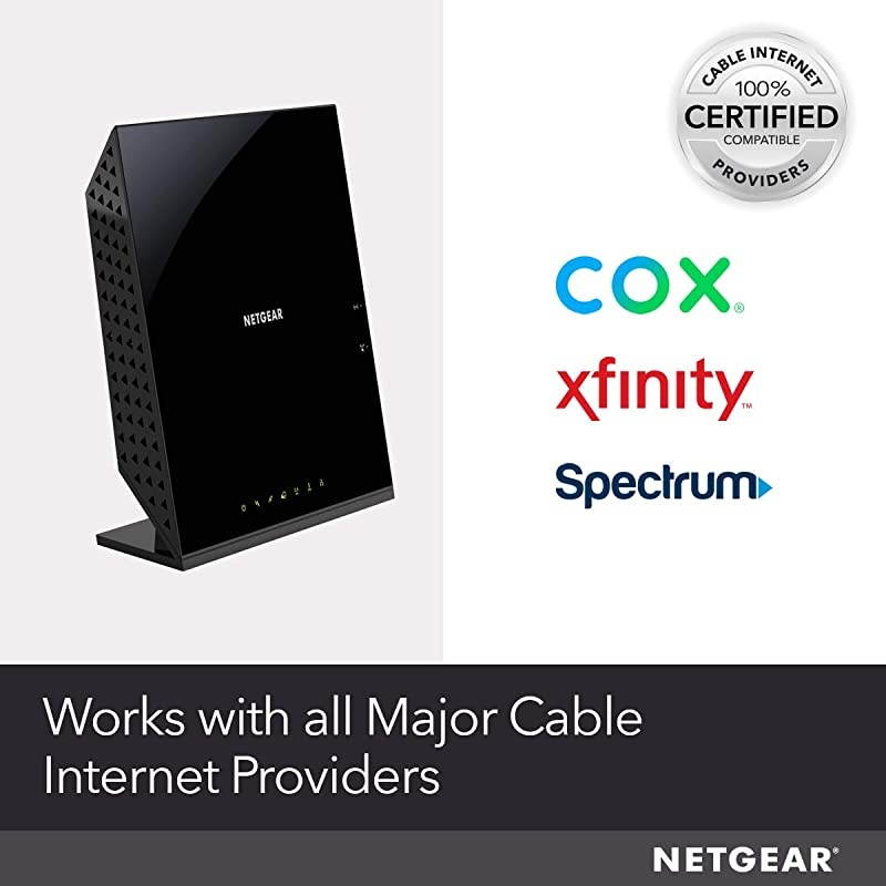Cable Modem Wi-Fi Router Combo C6250 - Compatible with All Cable Providers Including Xfinity by Comcast, Spectrum, Cox | for Cable Plans Up to 300 Mbps | AC1600 Wi-Fi Speed | DOCSIS 3.0