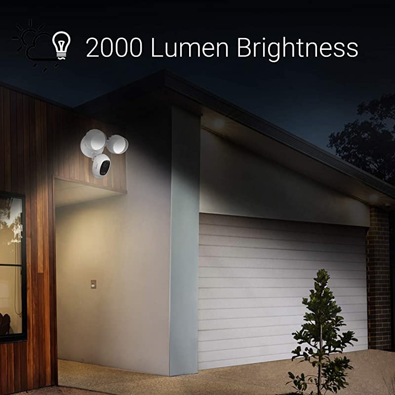 Floodlight Security Camera WiFi, H.265, PIR Motion Detection, 1080P Live View, Siren Alarm, Starlight Color Night Vision, Two-Way Audio, Weatherproof | LC1C