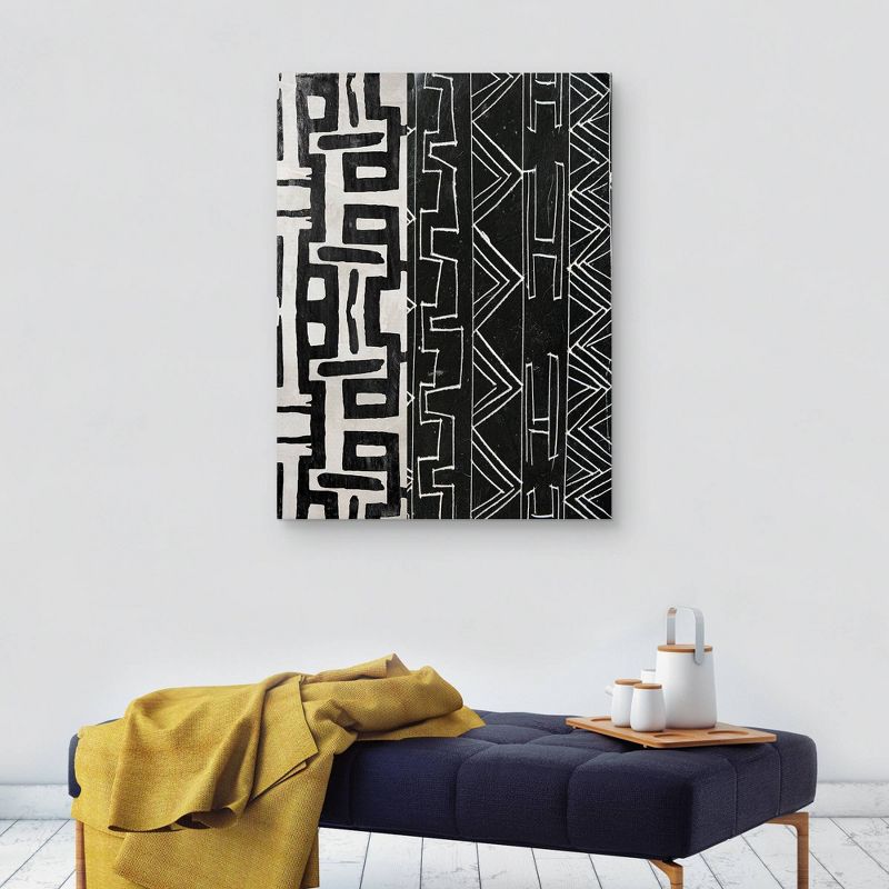 30" x 40" Geometric by Nikki Chu Canvas Art Print Black and White - Masterpiece Art Gallery