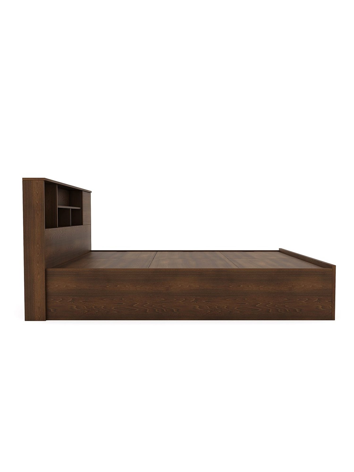 Nilkamal Mozart Walnut Brown Engineered Wood Queen Bed with Storage