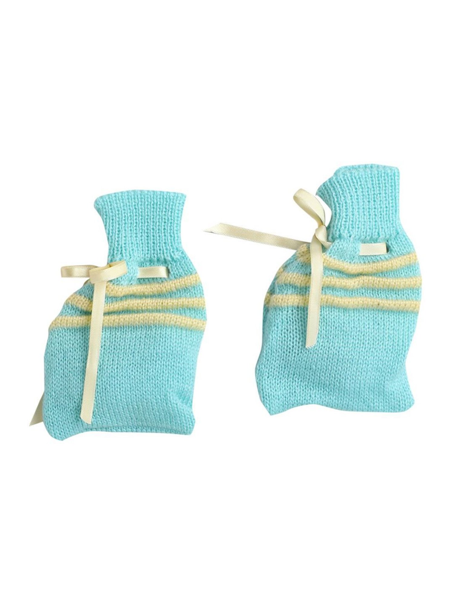 Little Angels Kids Green & Yellow Striped Full Sleeves Sweater Set
