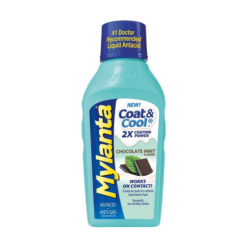 Mylanta Coat & Cool Chocolate Mint - Maximum Strength Liquid - 12oz