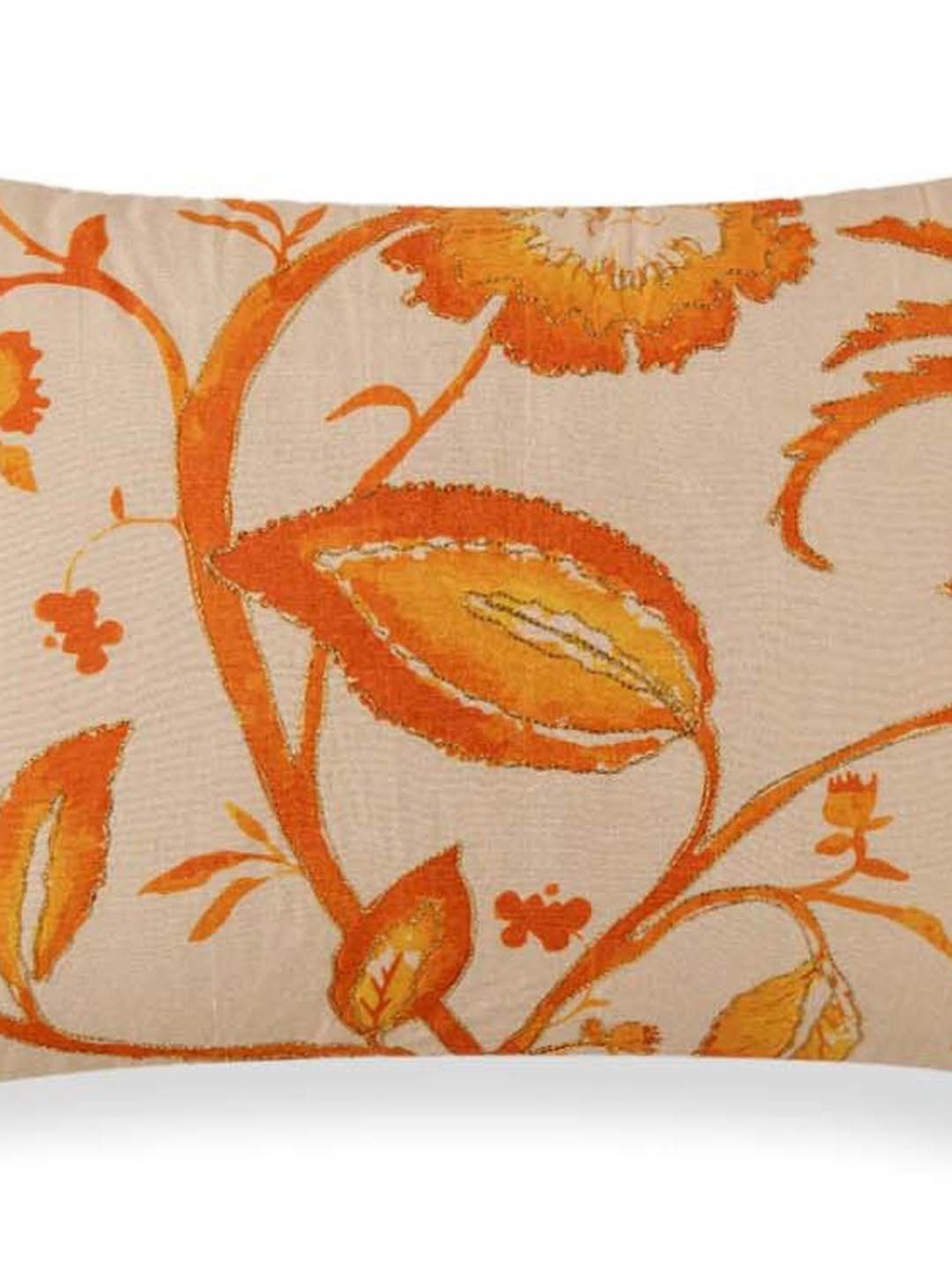 Home4U Sophia Orange Poly Dupion Cushion Cover - Set of 1
