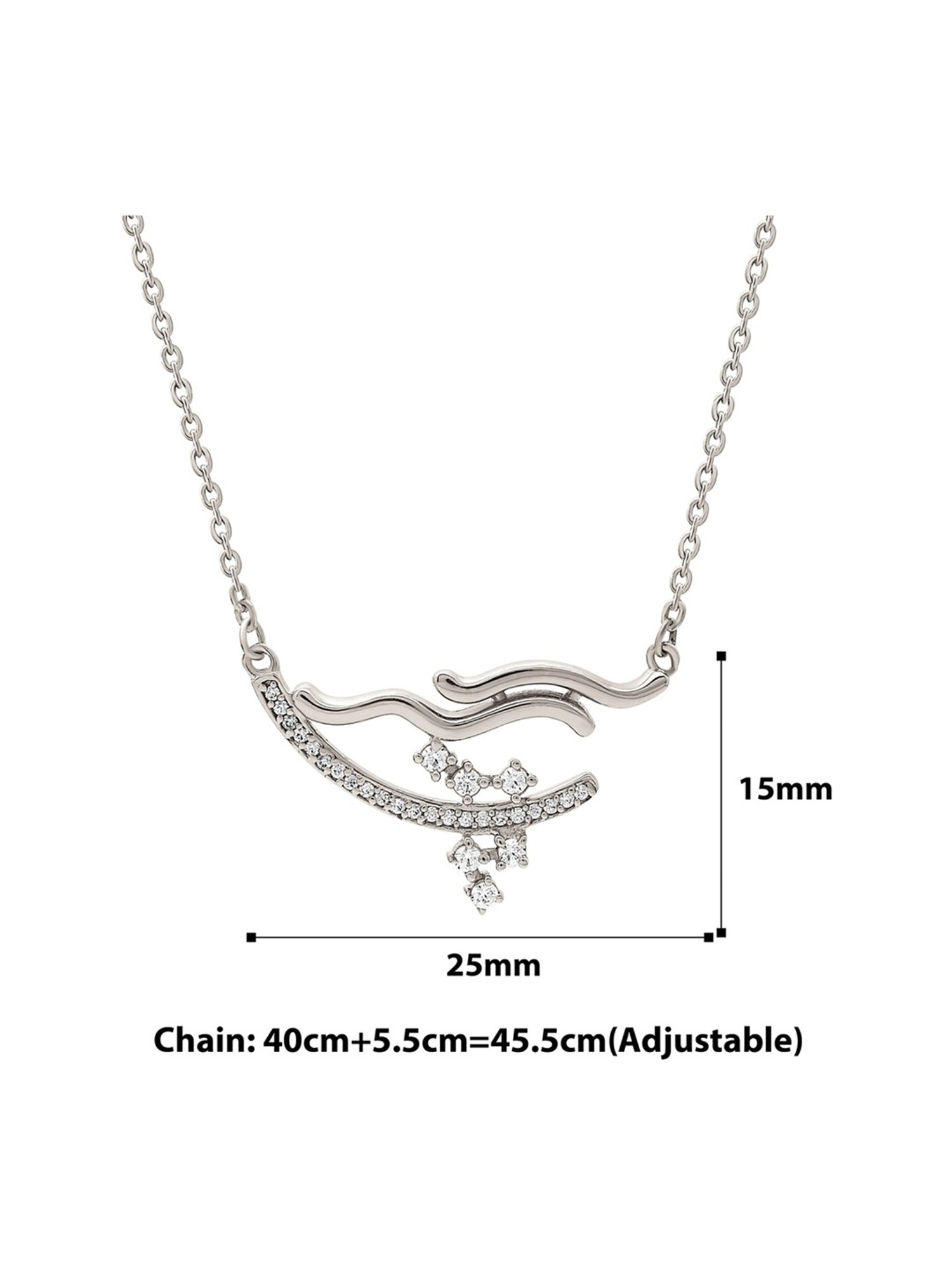 Silberry 92.5 Sterling Silver Abstract Necklace