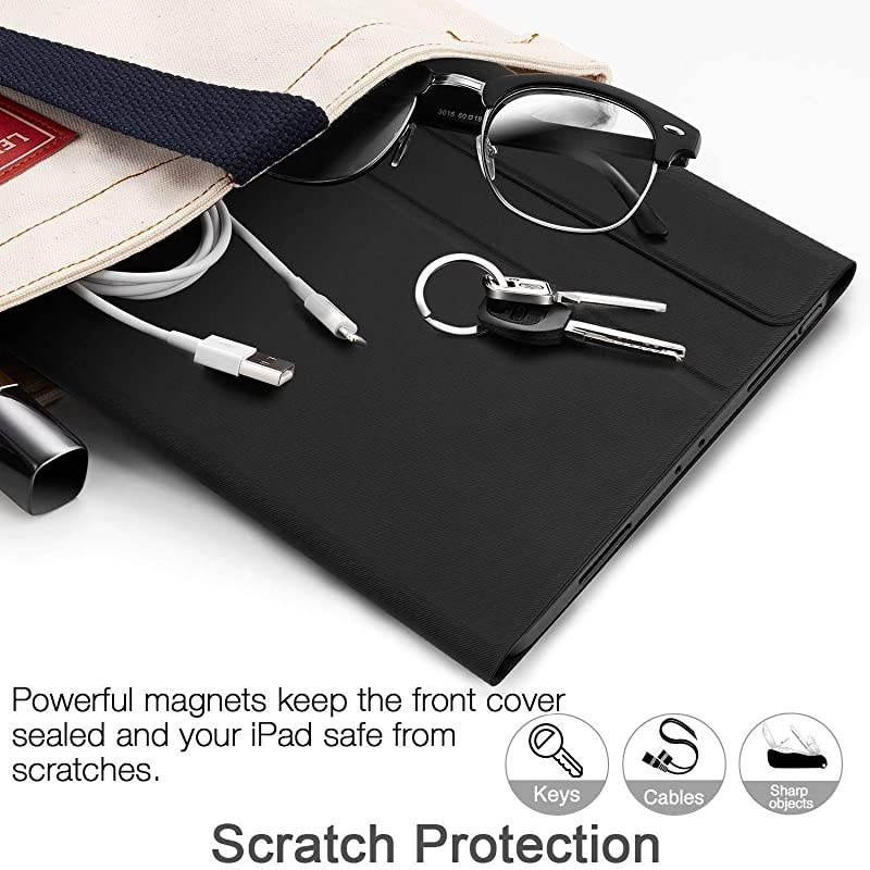 Pro 129 Case with Keyboard2018 Support Apple Pencil Charging with Pencil Holder Magnetically Detachable Wireless Keyboard for Pro 129 2018 Not for 20172015 Black