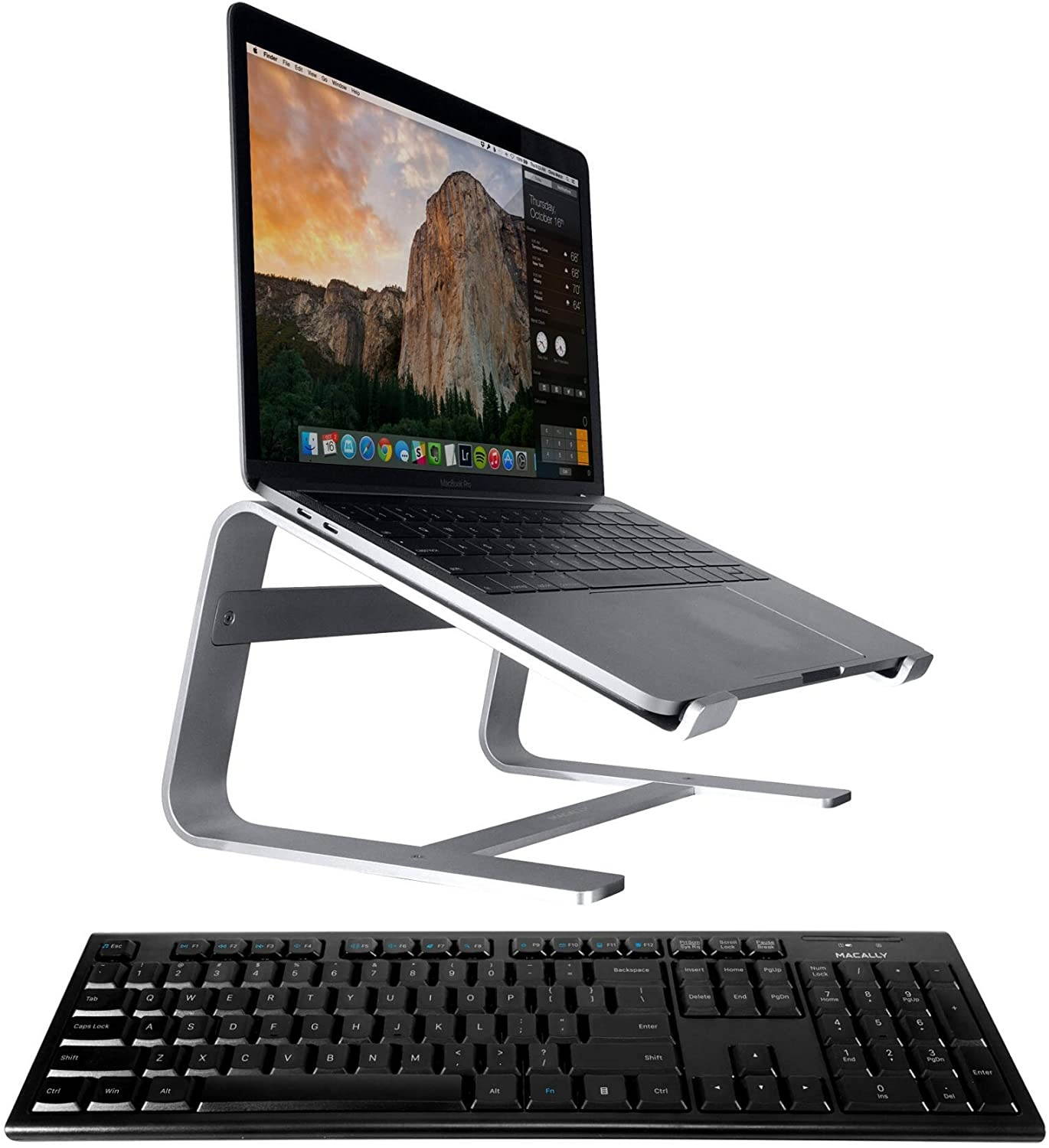 Macally 2.4 Wireless Keyboard and an Ergonomic Laptop Stand, Ditch The Cables