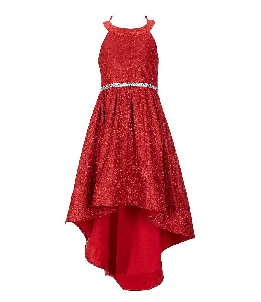 Rare Editions Big Girls 7-16 Lurex-Knit Hi-Low Dress
