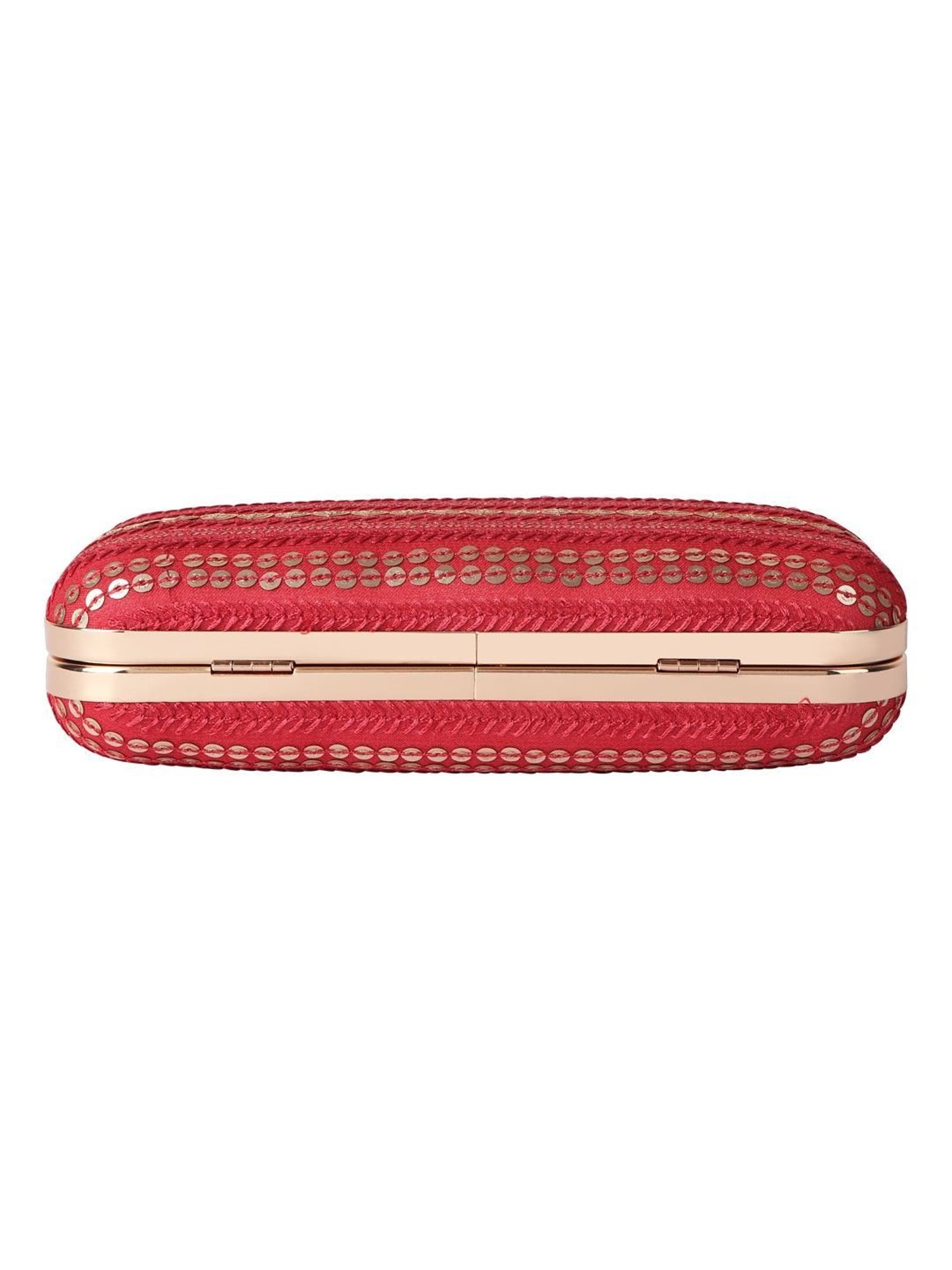 Horra Red Embellished Clutch