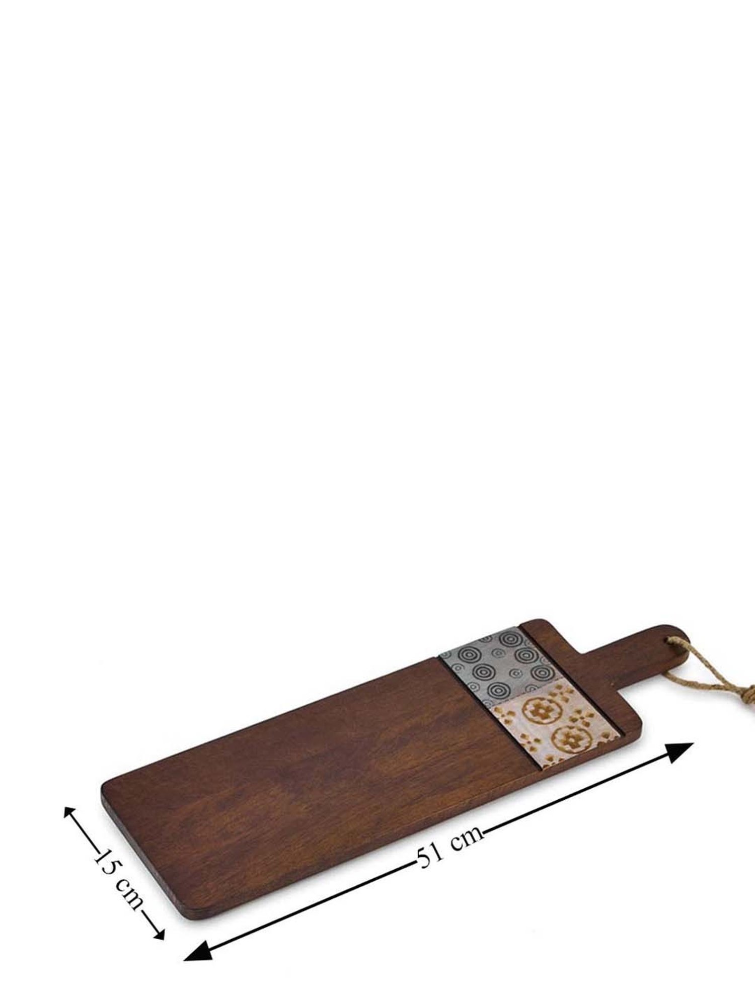 Fabindia Earth Files Brown Wood Small Enamelled Platter