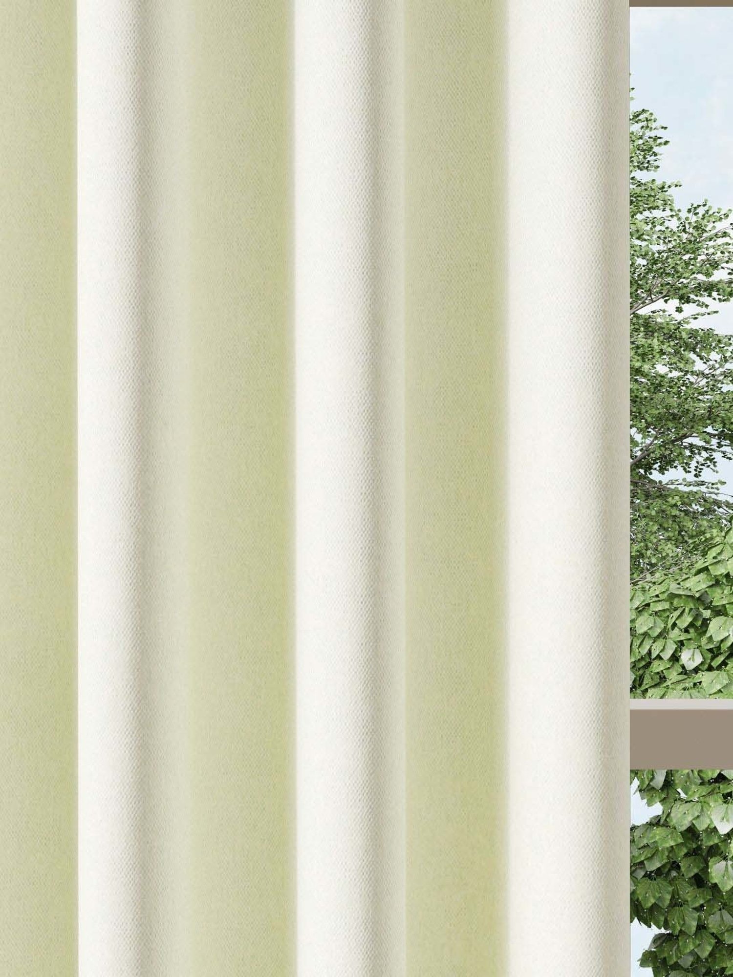 Swayam Cream & Blue Printed Faux Silk Door Curtains - Set of 2