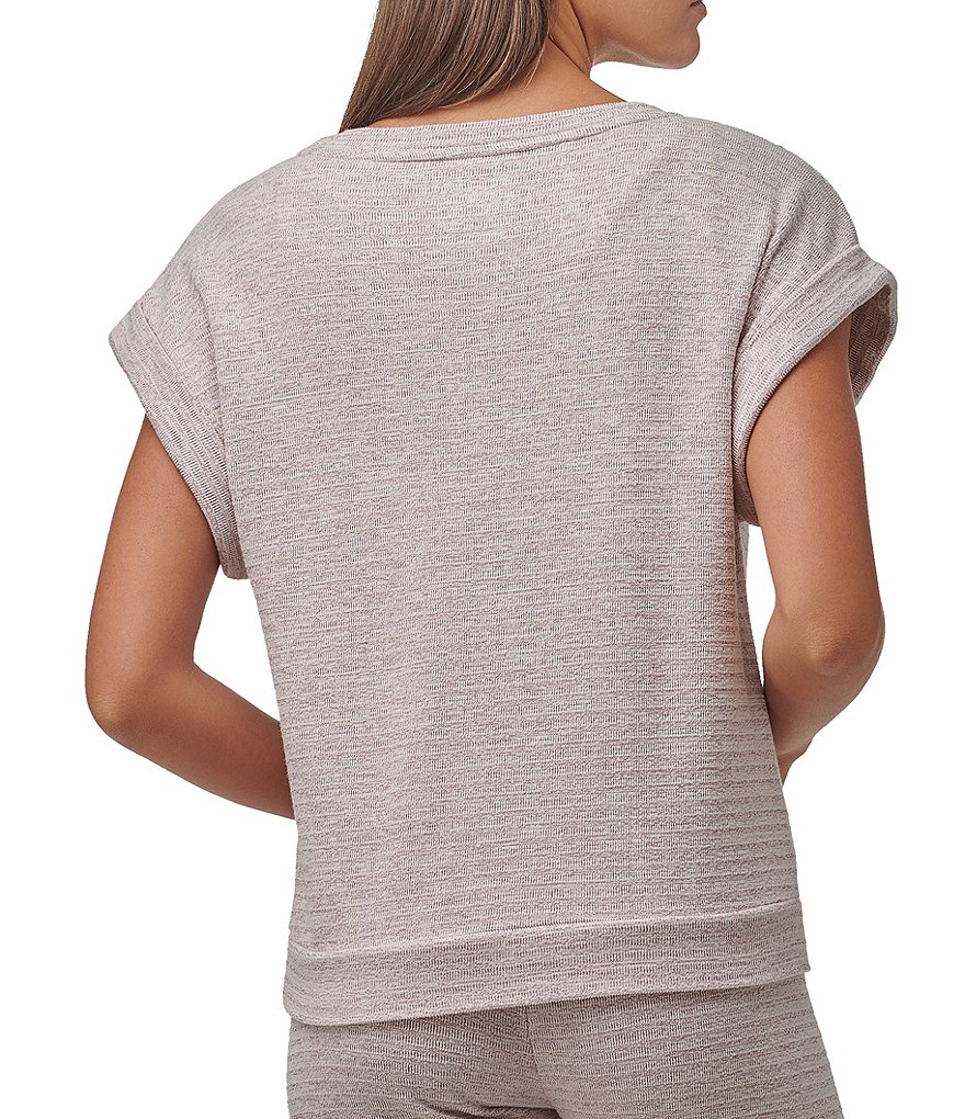 Marc New York Beach Fleece Short Sleeve Coordinating Pullover Top