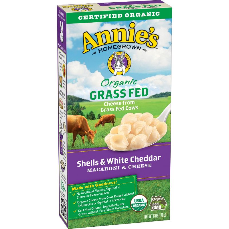 Annie's Organic Grassfed Shells & White Cheddar Flavor Macaroni & Cheese - 6oz