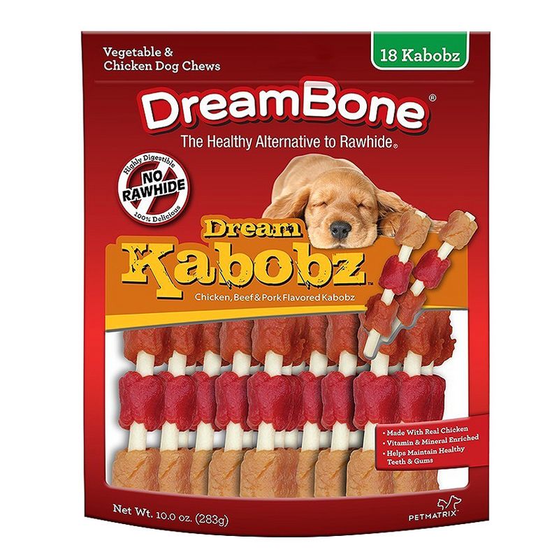 DreamBone Rawhide Free Dream Kabobz with Real Chicken Dog Treats 18ct