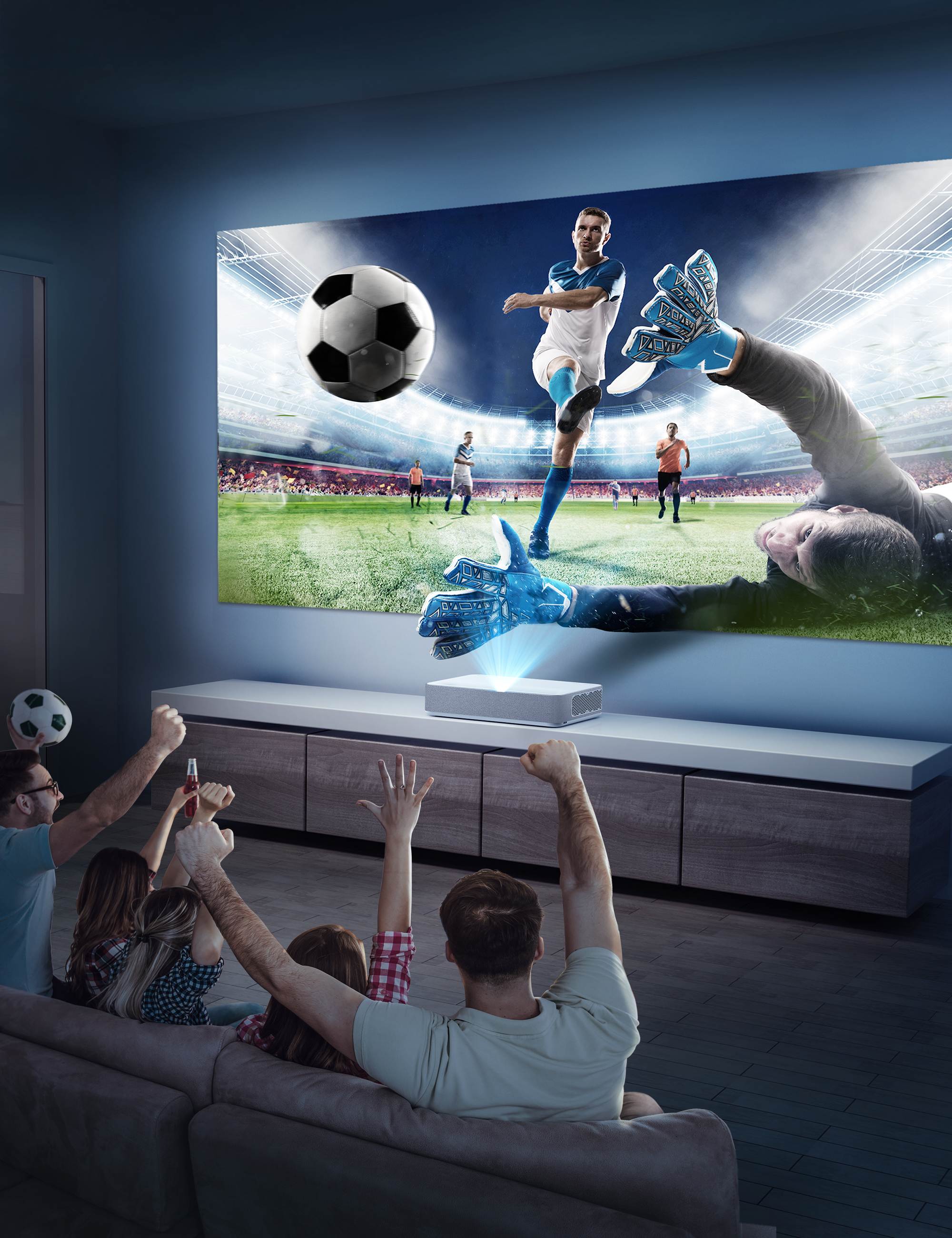 VAVA 4K UHD Laser TV HDR10 150" ALPD 3.0 Home Theater Ultra Short Throw Projector Built-in Harman Kardon Hi-Fi Speaker Smart Android System 25000H Lamp life Eye Protection