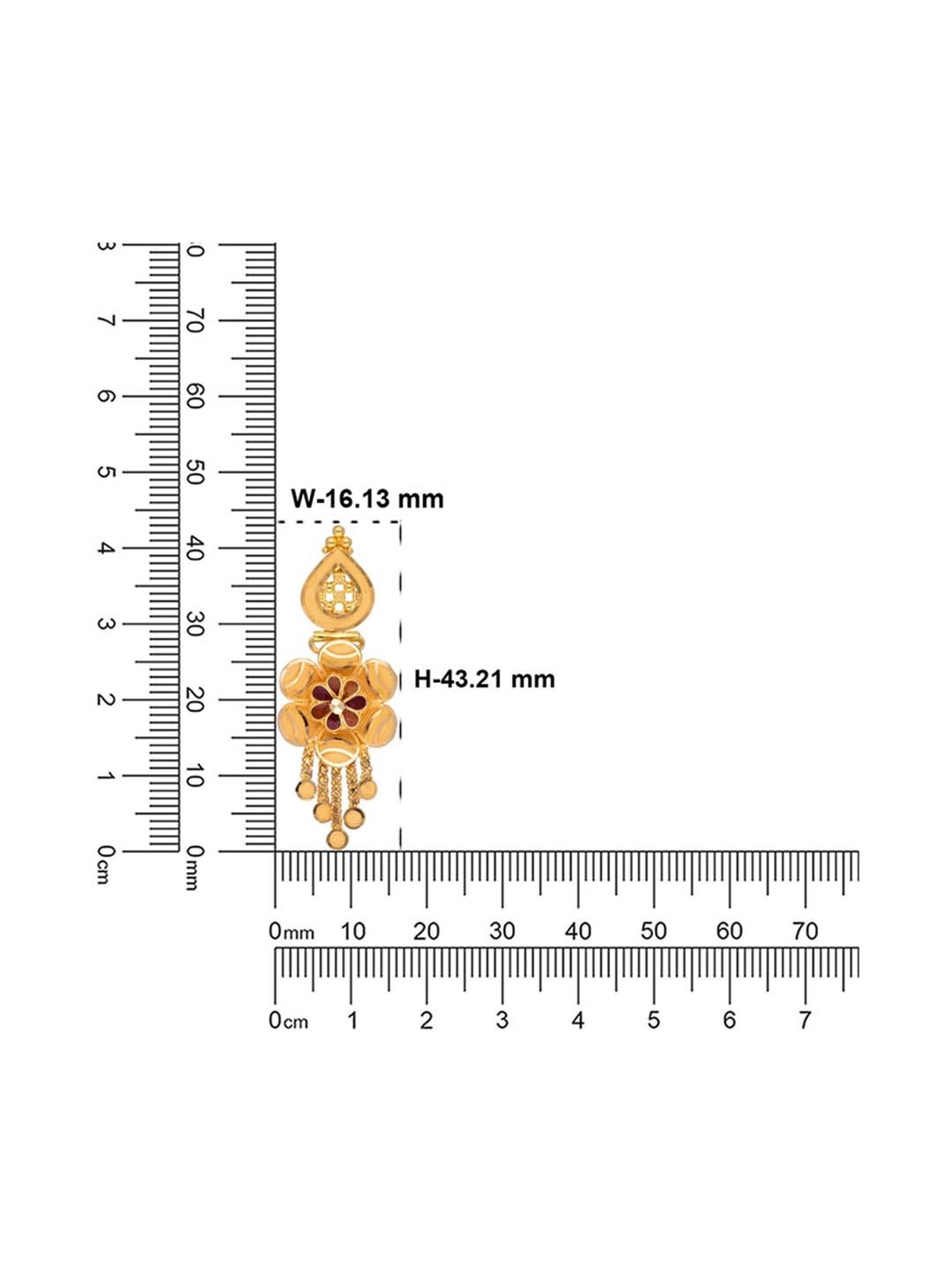 CKC Plain Gold Ear Drops with Filigree Design: Timeless Sophistication