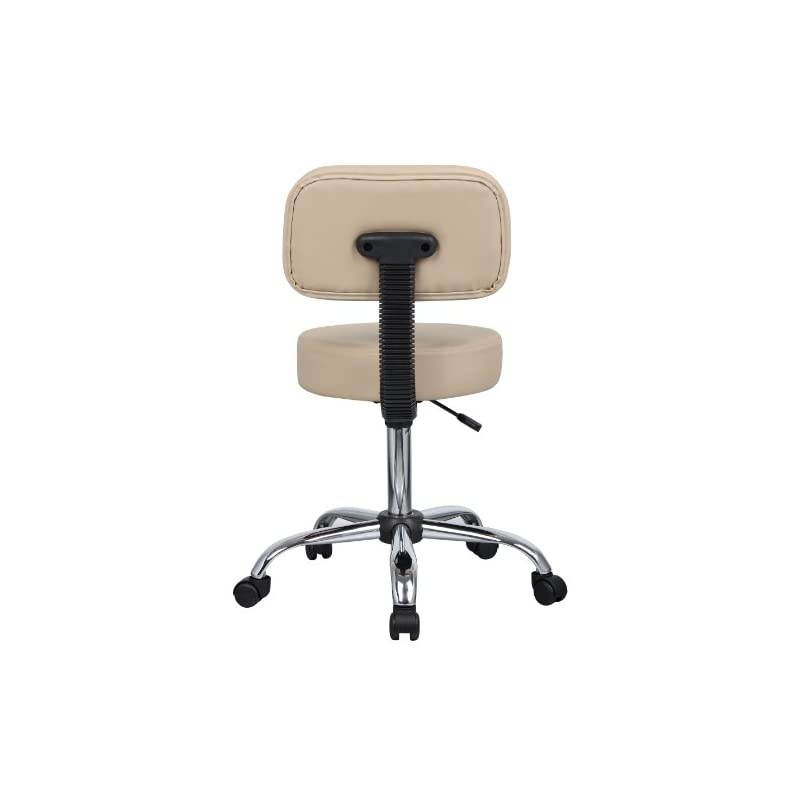 Be Well Medical Spa Stool with Back in Beige
