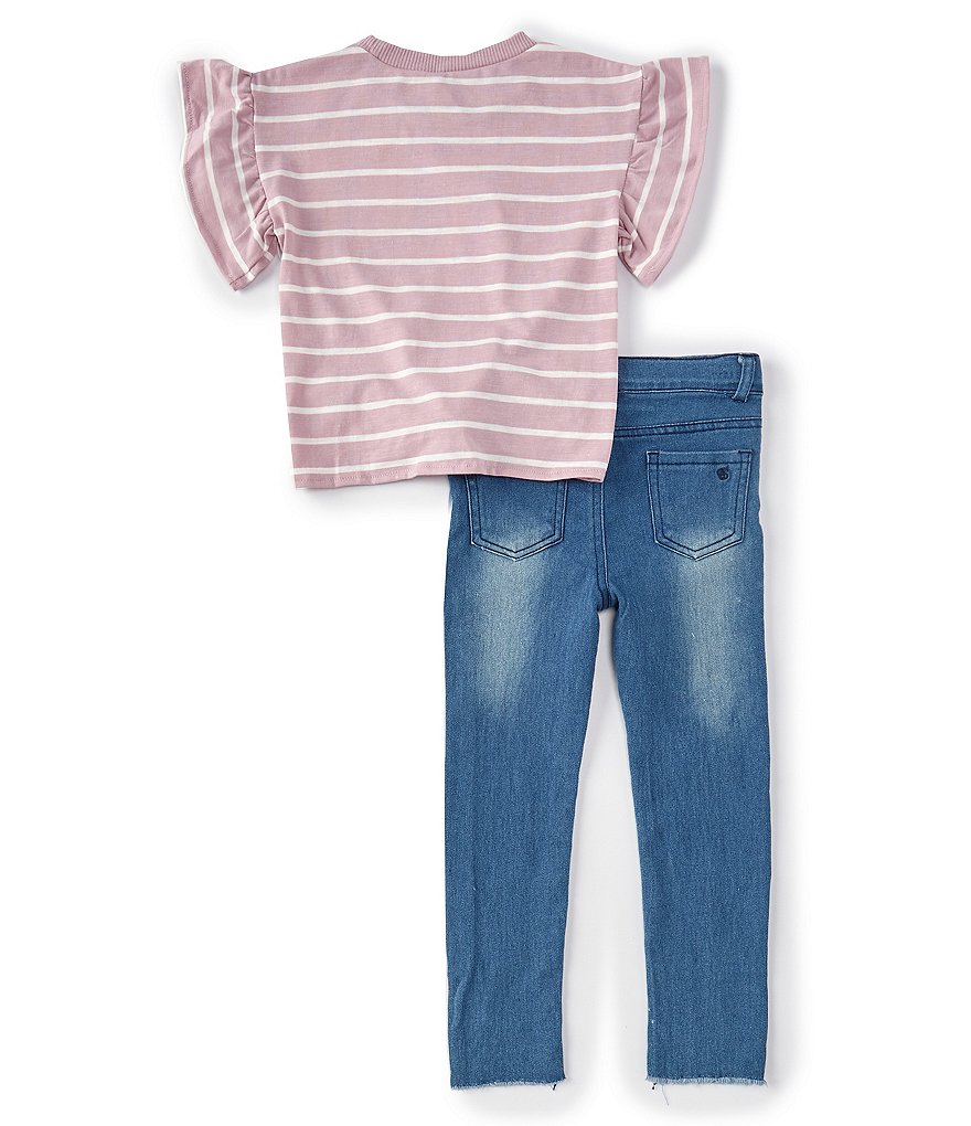 Ally B Big Girls 7-16 Flutter-Sleeve Dotted Top & Shorts Set