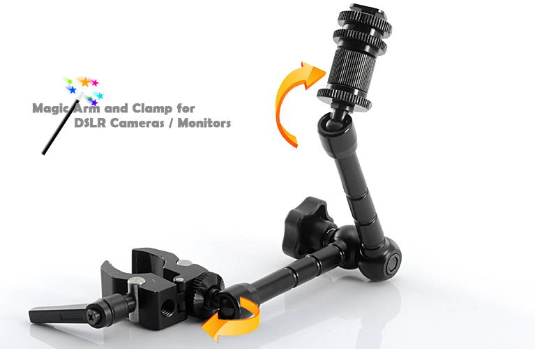 TeKit Magic Arm and Clamp for 11 inch Monitors /DSLR Cameras