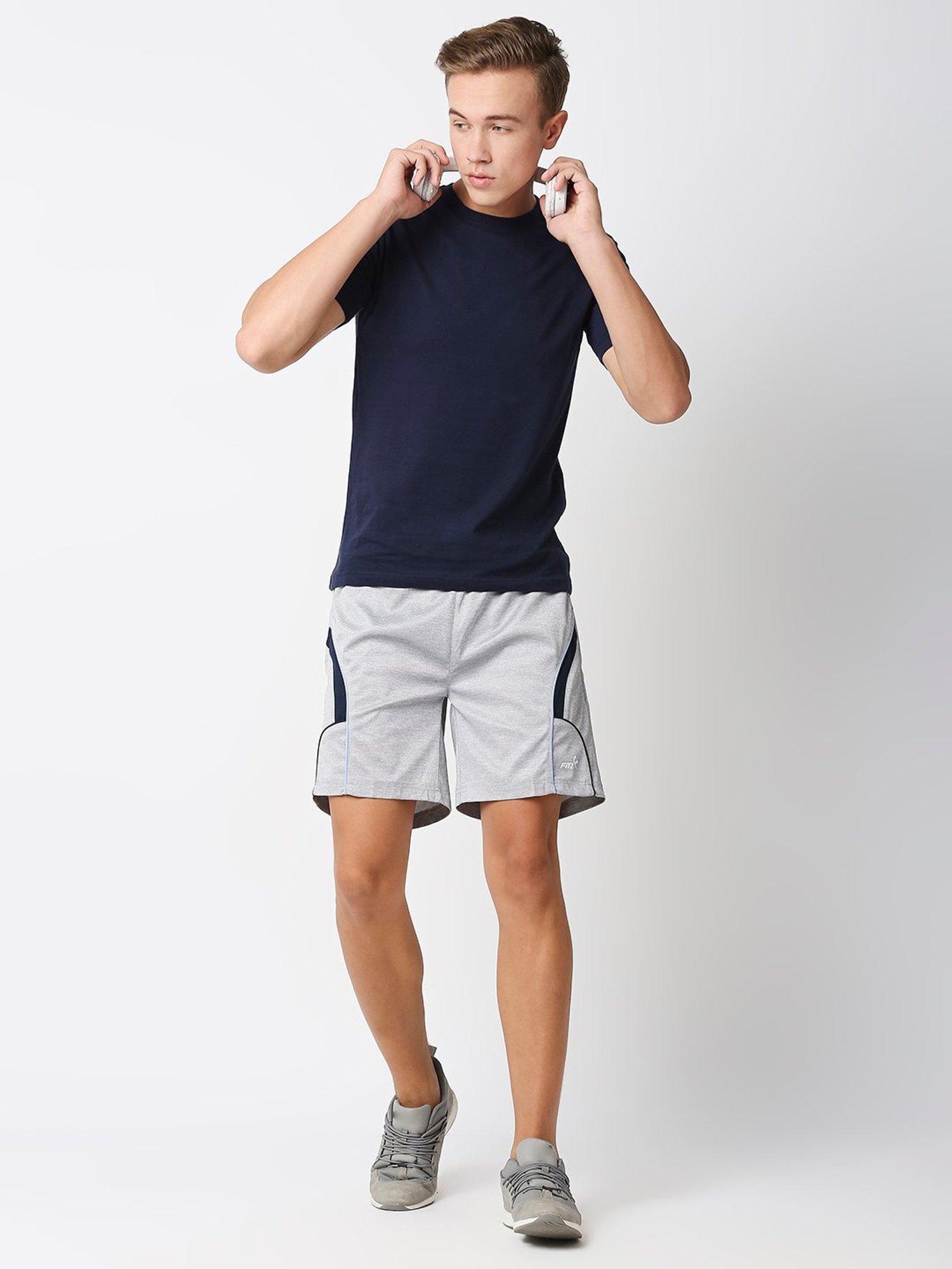 Fitz Grey Melange Regular Fit Performance Shorts