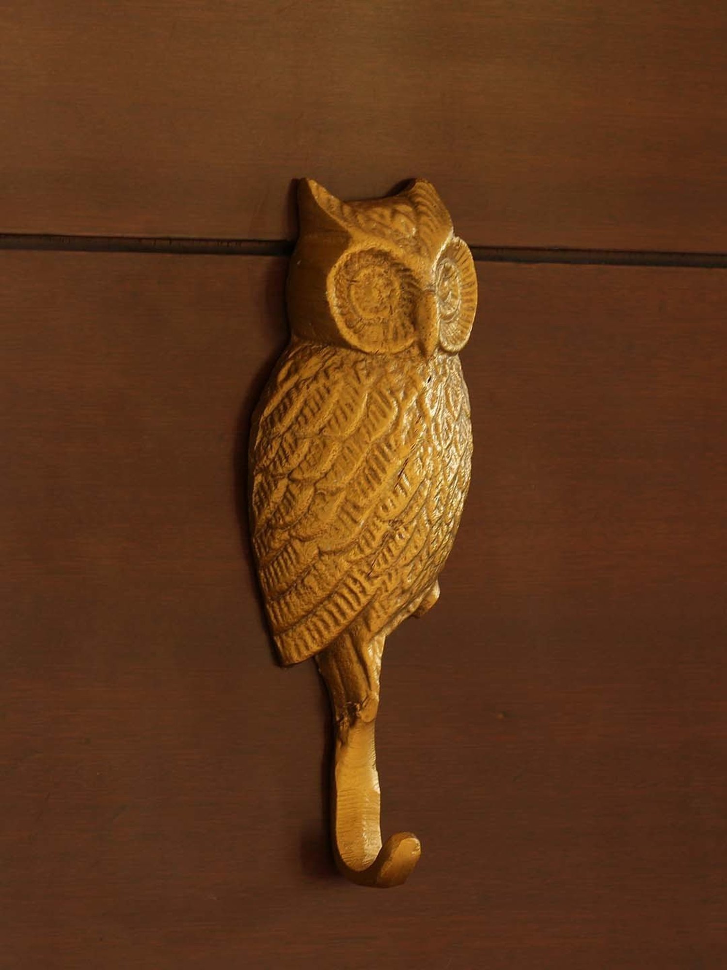 ExclusiveLane 'The Ever-Wise Owl' Rustic Aluminium Wall Decor & Wall Hook (8 Inch)