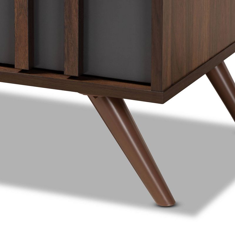 6 Drawer Naoki Wood Bedroom Dresser Gray/Walnut - Baxton Studio