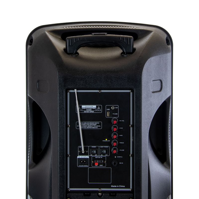 beFree Sound 15 Inch Rechargeable Bluetooth Portable Party PA Speaker System With SD/FM/USB Inputs