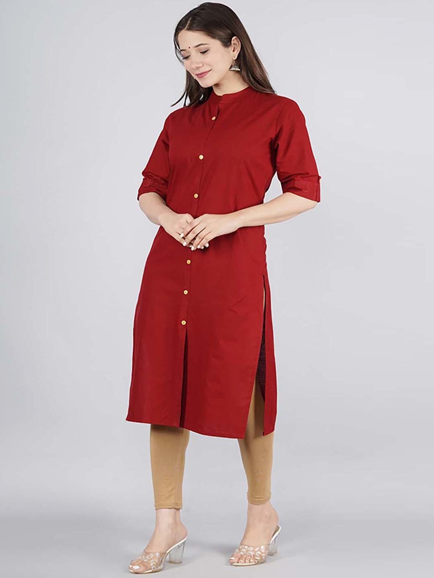 Fusion Beats Light Grey Embroidered A Line Kurta