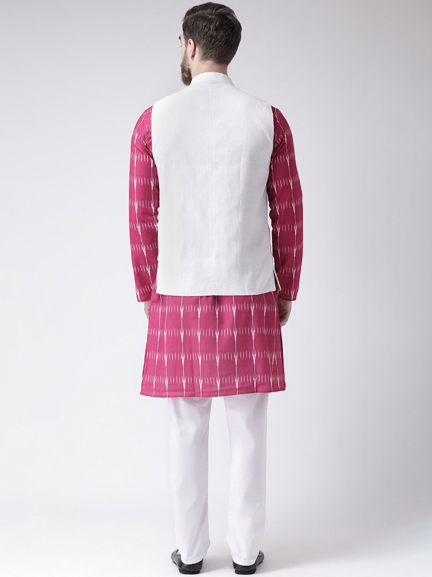 Hang up Pink & White Cotton Regular fit Printed Kurta Set
