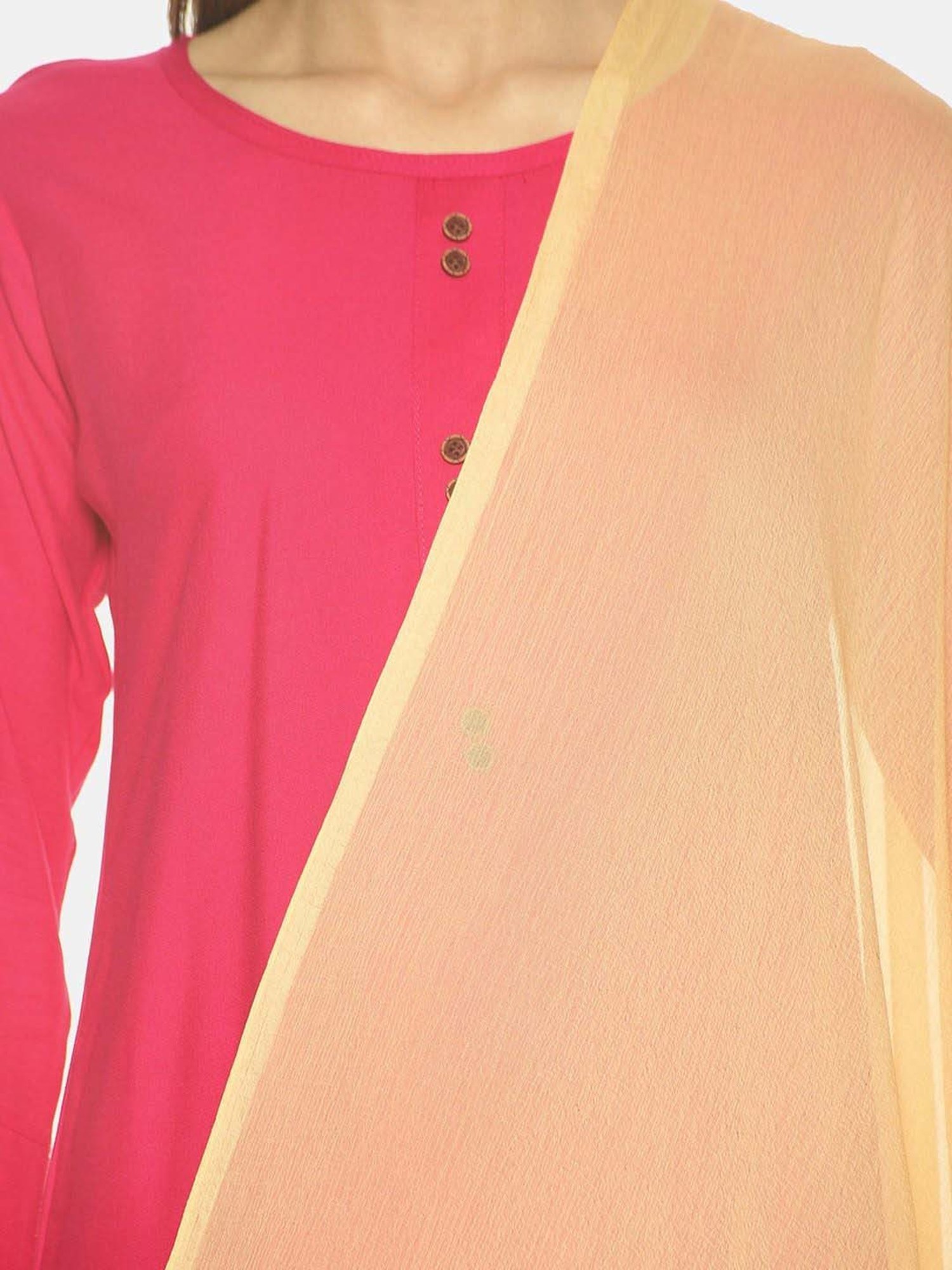 TWIN BIRDS Beige & White Plain Dupatta - Pack Of 2