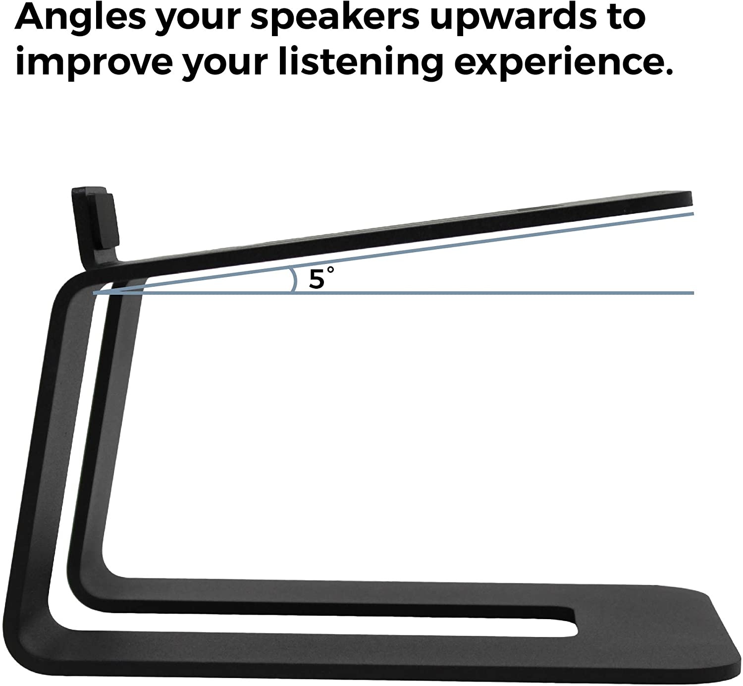 HumanCentric Desktop Speaker Stands | Pair of Speaker Stands for External Sound System Monitors or Computer Speakers for Home Office or Gaming Desk (Black)