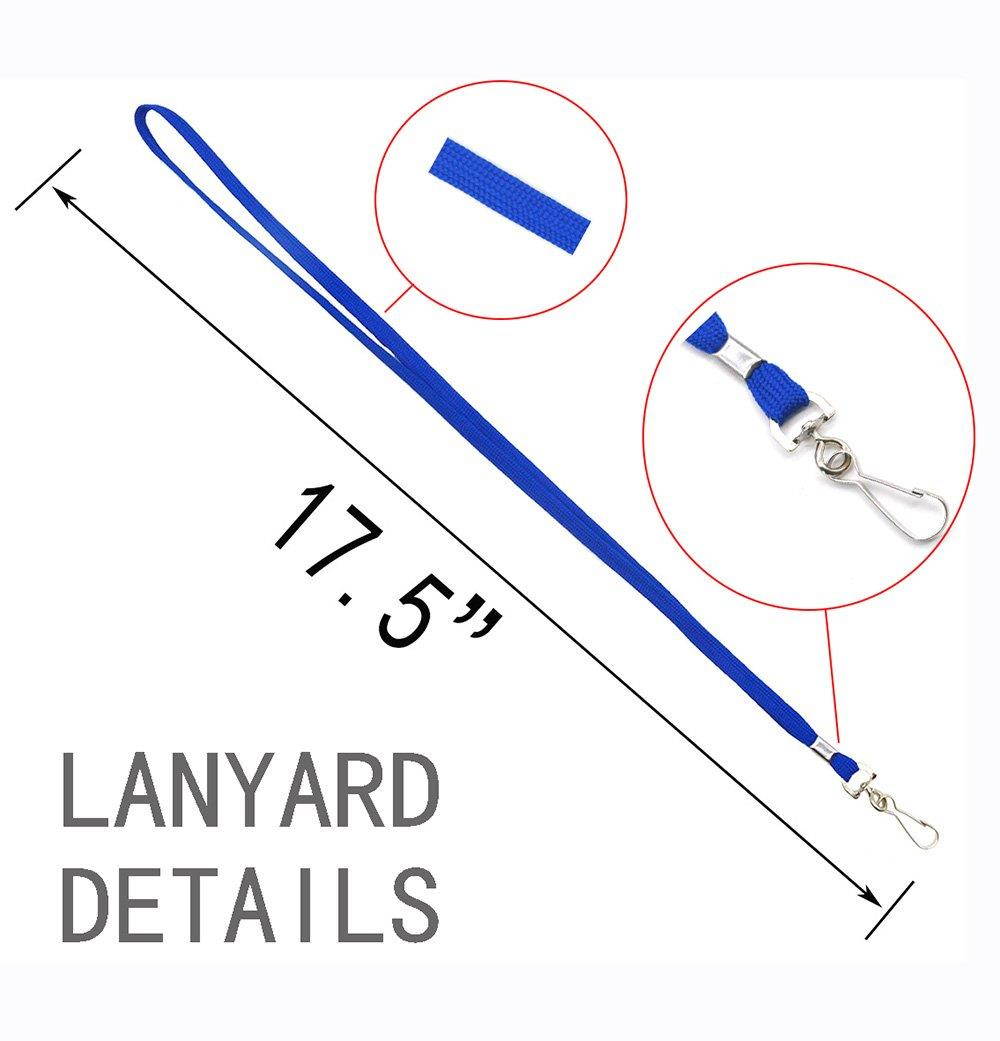 Lanldc 50 Pcs Nylon Neck Lanyards for Office ID Name Tags and Badge Holders(Blue)