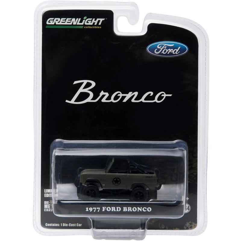 1977 Ford Bronco Military Tribute "Sarge 77" Hobby Exclusive 1/64 Diecast Model Car by Greenlight