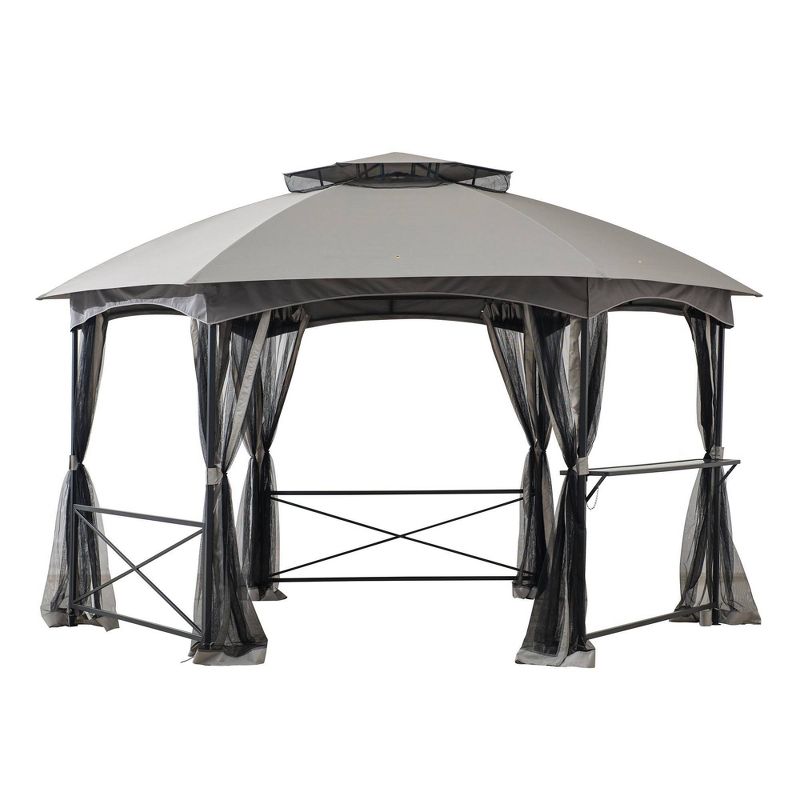 Briar 14.7' X 14.7' Steel Frame 2-Tier Outdoor Vented Gazebo - Sunjoy