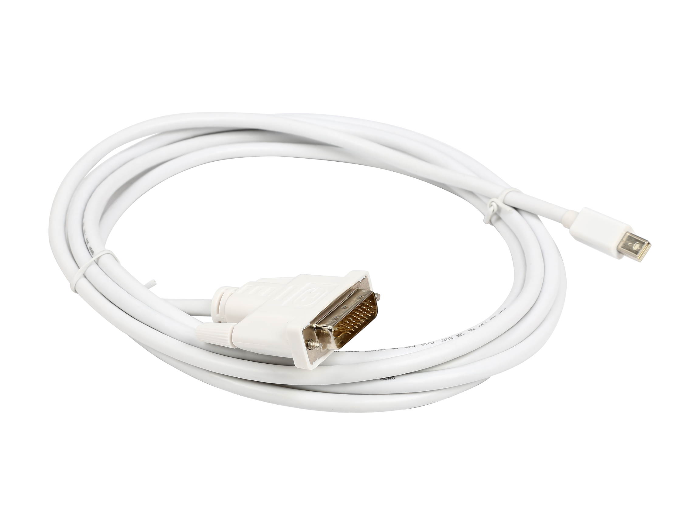 SYBA Model SY-CAB33023 (3-Meter) Mini DisplayPort v1.2 to DVI (24+1) Cable, Male to Male - WHITE