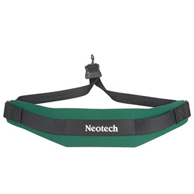 neotech soft sax, forest green, regular, metal hook saxophone strap 1919192