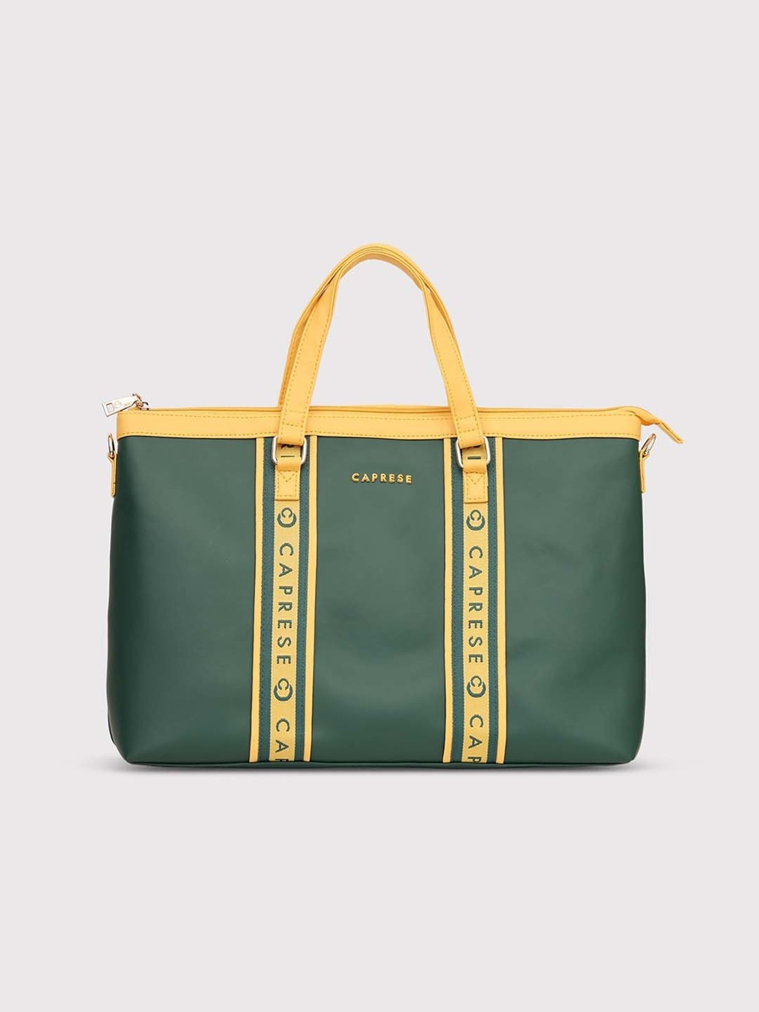 Caprese Trinity Laptop Bag Large Dark Green Women Handbag | Office Handbag | The Kiara Collection