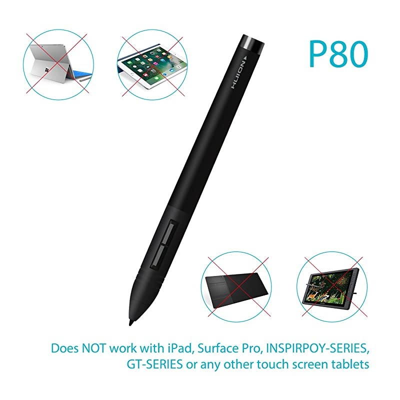 P80 Rechargeable Pen Digitizer Pen Digital Pen Style for  Graphics Tablet