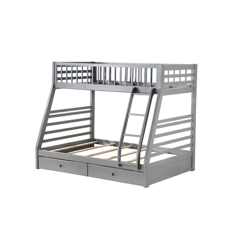 Twin/Full Jason Bunk Bed with 2 Drawers Gray - Acme Furniture