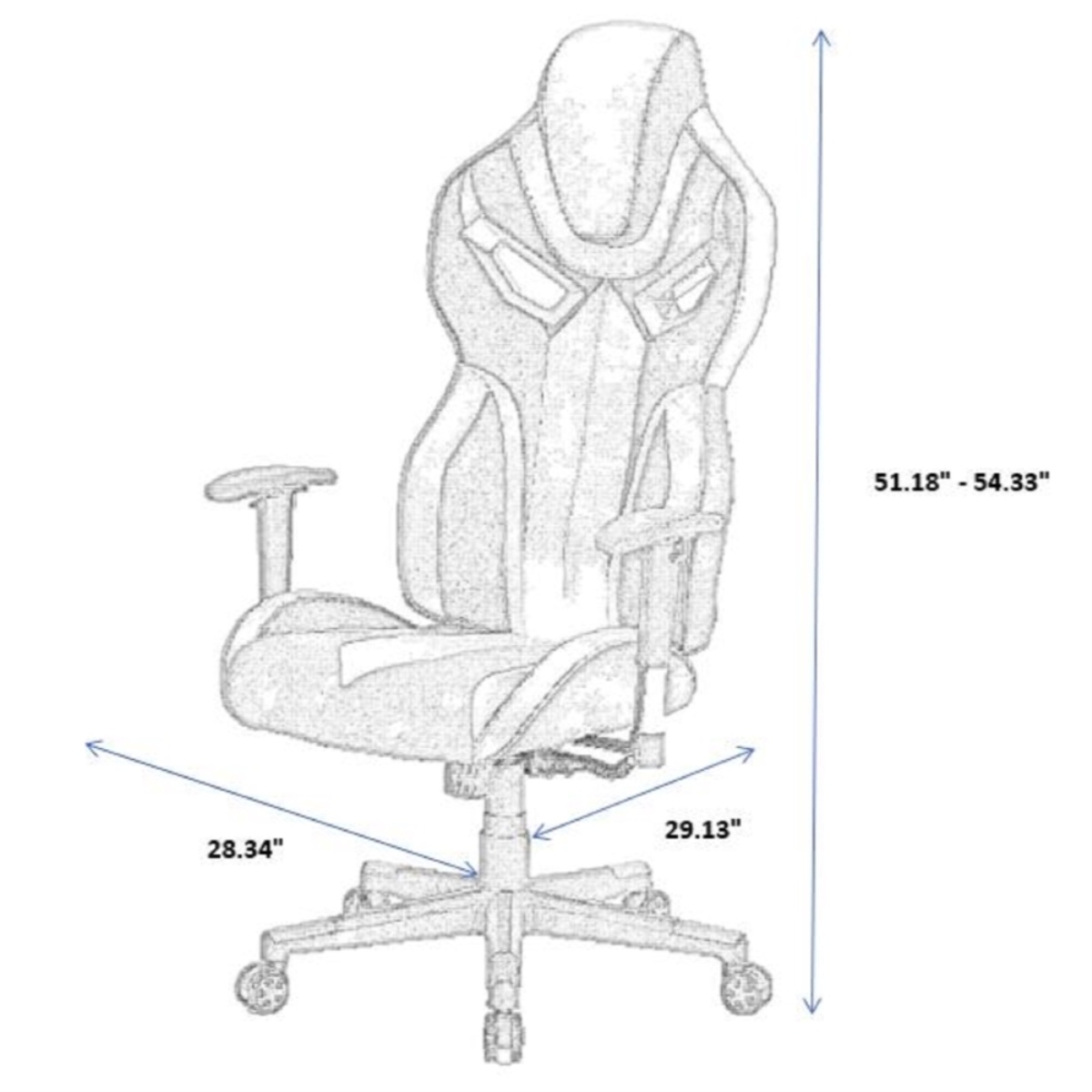 ViscoLogic FORCE Gaming Chair Racing Entertainment Video Game Chair Ergonomic Backrest and Seat Height Adjustment Computer Chair with Pillows Recliner Swivel Rocker Headrest and Lumbar Tilt E-Sports C